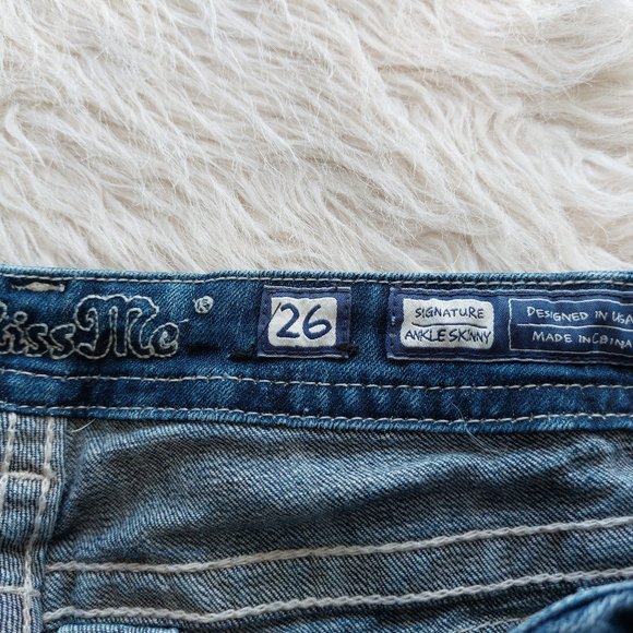 Miss Me Jeans Women's JE8096AK Ankle Skinny Distressed Low Rise Denim Jeans 26 - Picture 6 of 12